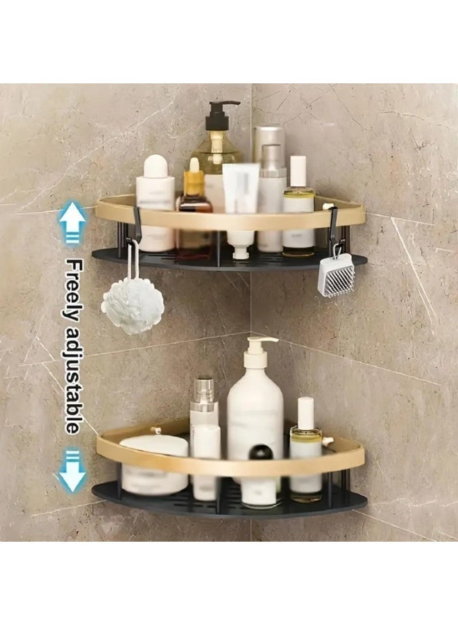 Corner Shelf Bathroom Kitchen – Wall Mounted Metal Rack No Drill Waterproof Rust Resistant Organizer for Toiletries Spices Adhesive Shelf for Shower Storage Small Space - Image 4