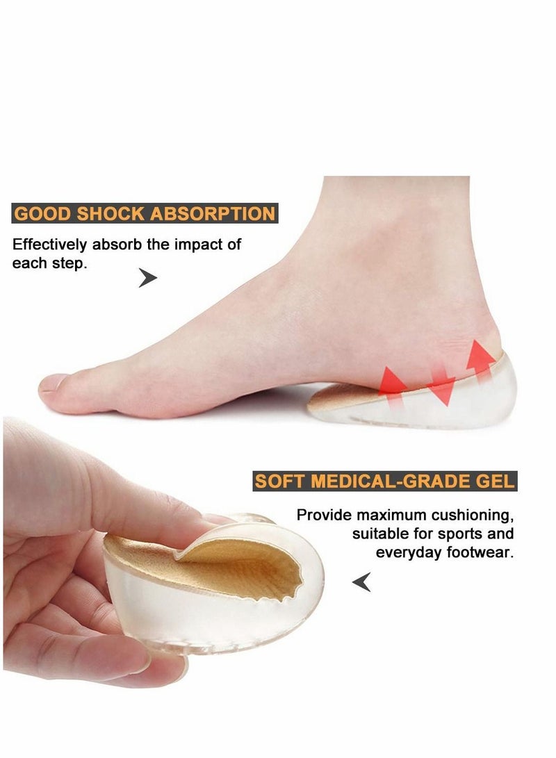 Excefore 2 Pairs Gel Height Increase Insole, Invisible Heel Lift Inserts, Elastic Shock Absorption Pads 3 Heights for Men Women - Image 2