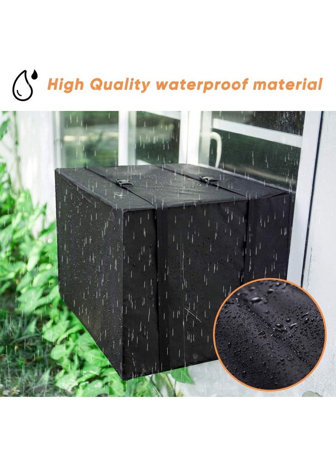 Luxiv غطاء مكيف الهواء الخارجي Luxiv، غطاء وحدة مكيف الهواء الخارجي أسود مضاد للغبار ومقاوم للماء (27.5Wx22.5Dx18.5H) - Image 4