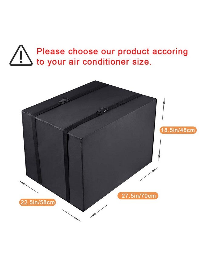 Luxiv غطاء مكيف الهواء الخارجي Luxiv، غطاء وحدة مكيف الهواء الخارجي أسود مضاد للغبار ومقاوم للماء (27.5Wx22.5Dx18.5H) - Image 2