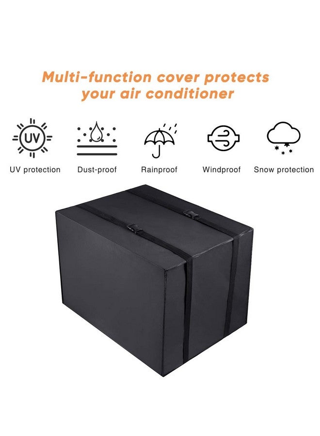 Luxiv غطاء مكيف الهواء الخارجي Luxiv، غطاء وحدة مكيف الهواء الخارجي أسود مضاد للغبار ومقاوم للماء (27.5Wx22.5Dx18.5H) - Image 5