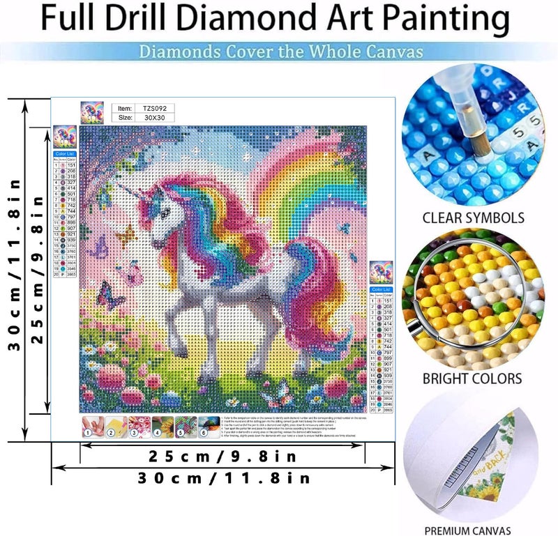 MOMDEDP Unicorn Diamond Art Kits for Adults,5D Animal Diamond Painting Kits for Beginner,DIY Diamond Crystal Rhinestones Painting Kits for Home Wall Decor Gift 12 X 12inch Butterfly - Image 3