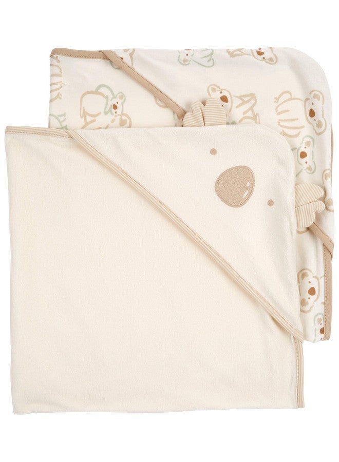 كارترز منشفة كارترز بيبي بغطاء رأس (عبوة من قطعتين، عاجي/كاكي) - Image 2