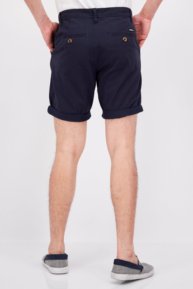 Threadbare Men Solid Chino Shorts, Navy - Image 2