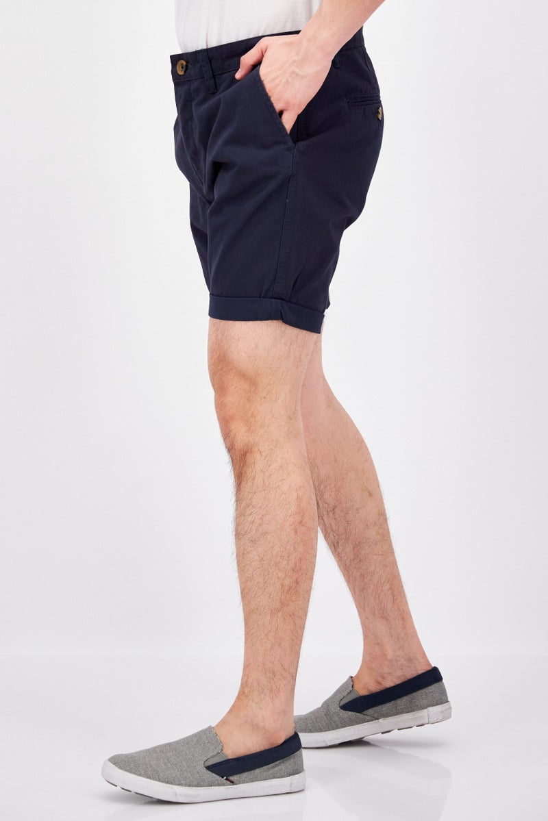 Threadbare Men Solid Chino Shorts, Navy - Image 3