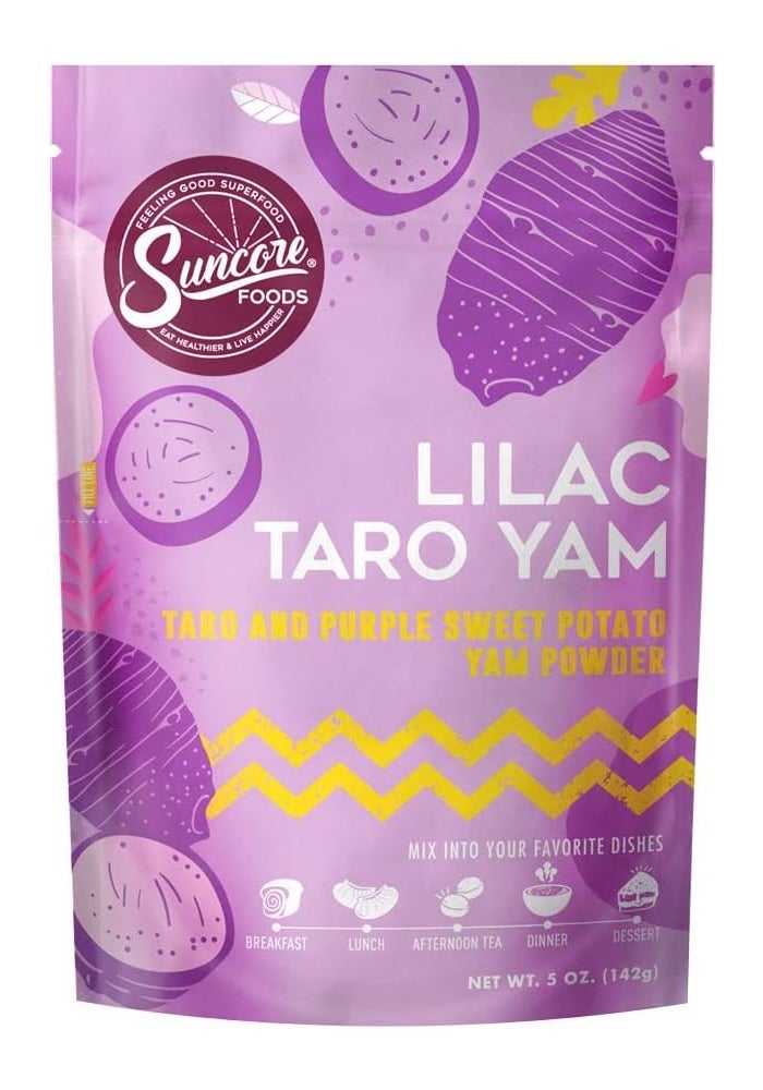 Suncore Foods مسحوق سونكور فودز تارو يام سوبر كولور ليلك - خالي من الجلوتين، غير معدل وراثيًا، 5 أونصات - Image 1