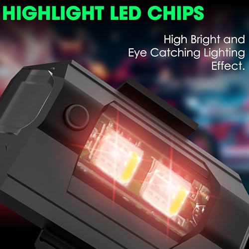 OTO2EYE Pack of 1 Aluminium Airplane Light (7 Colors) Waterproof Universal Warning Signal Blinker Led Strobe Rechargeable Safety Light for Bike Motorcycles Cars Bicycle Drones Helmet - Image 3