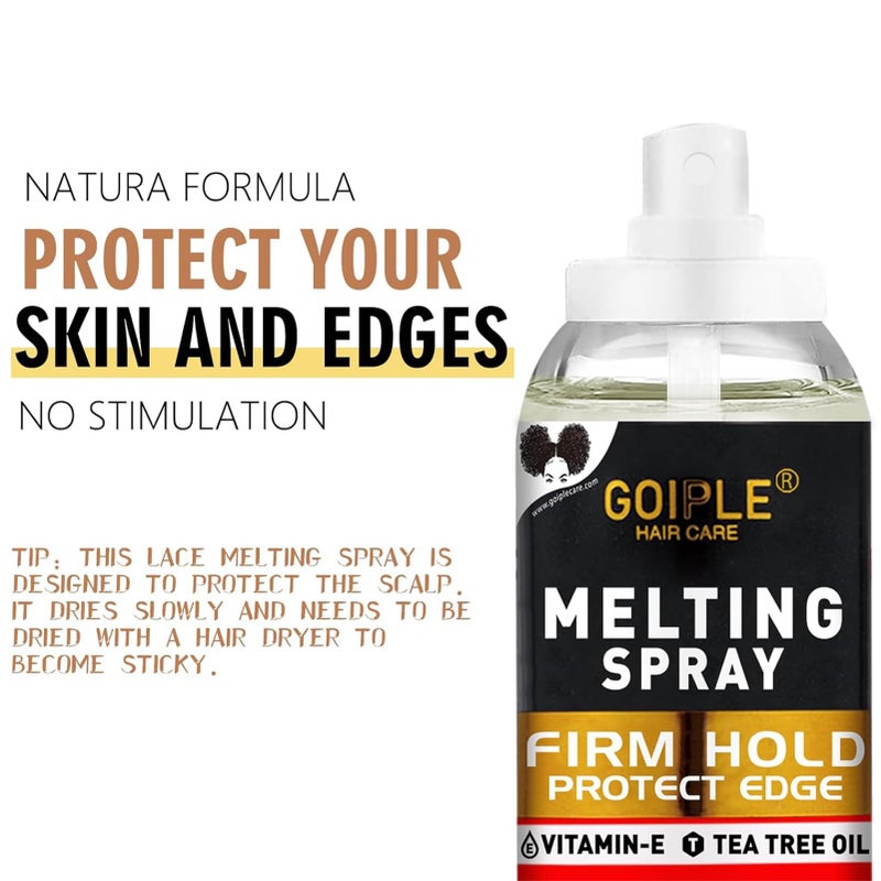 Goiple Lace Glue Kit Complete Set with Lace Tint Mousse, Lace Melting Spray Wig Glue for Women's Wigs and Hairpieces - Wig Installation Kit & Tape in Extension Rmover & Cap (Dark Brown) - Image 4