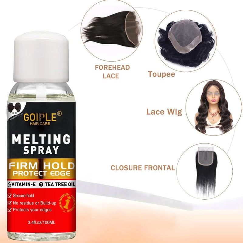 Goiple Lace Glue Kit Complete Set with Lace Tint Mousse, Lace Melting Spray Wig Glue for Women's Wigs and Hairpieces - Wig Installation Kit & Tape in Extension Rmover & Cap (Dark Brown) - Image 5