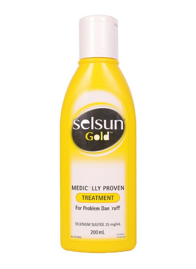 Selsun - SELSUN Gold Anti-Dandruff Shampoo | Strong Oil Control & Flake Removal | For Severe Dandruff | 200ml Yellow Bottle - Image 1