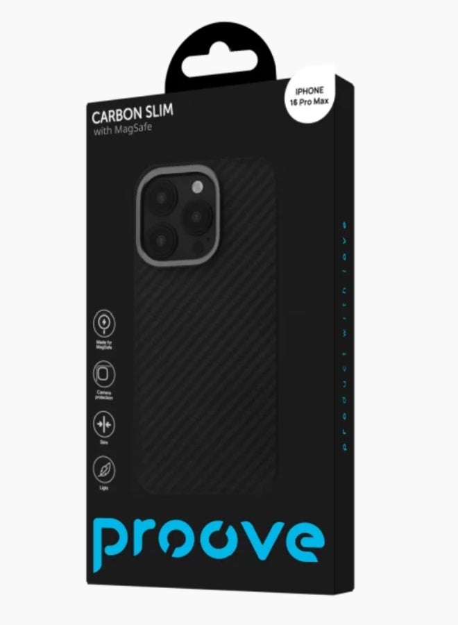 Proove Carbon Slim Apple iPhone 16 Pro Max Back Case with MagSafe Black - Image 1