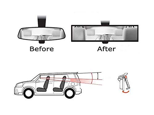 Spedy Universal Fit 300mm 12" Wide Flat Clip On Car Rearview Mirror CDRT_135 - Image 2