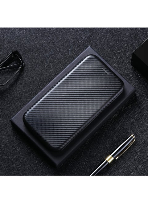 Carbon Fiber Texture Phone Case For SonyXperia 1 Iv X10 Iii Hard Flip Cover Ace3 Card Protective Shell-Color:Black-Applicable Model:Xperia ACE III (3rd Generation)]