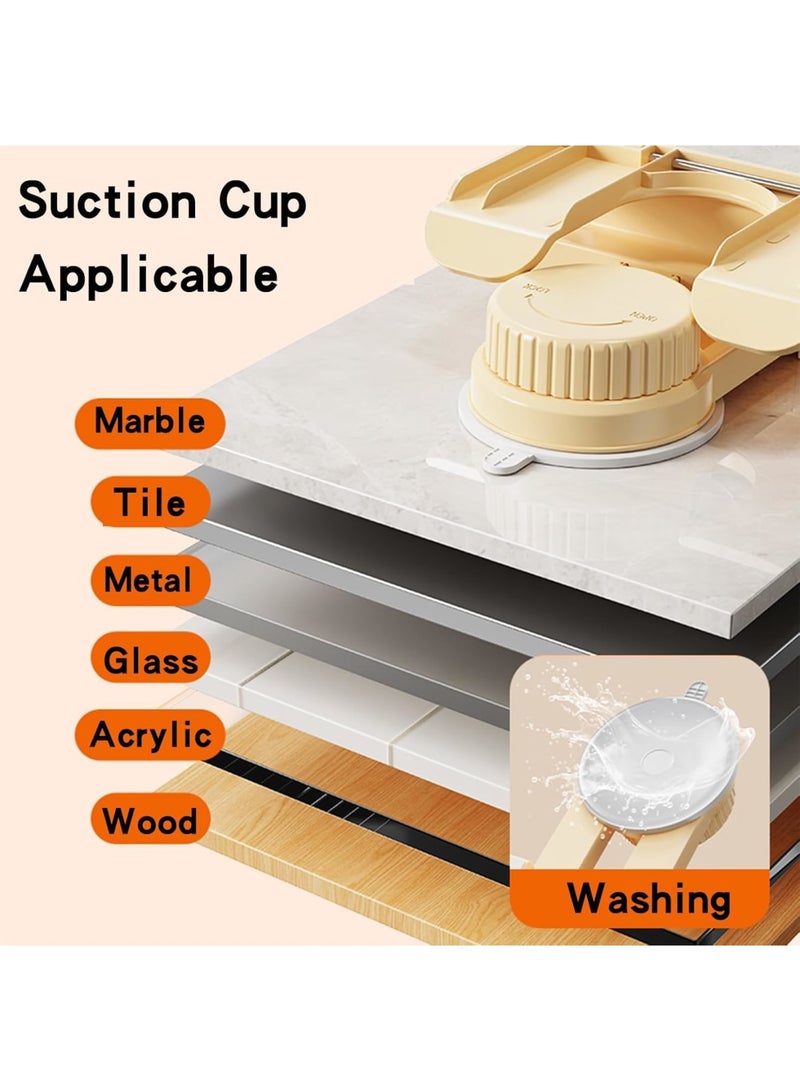 SYOSI Hair Dryer Holder, Universal Wall Mount Blow Dryer Hanger with Strong Suction Cup and Locking Latch, Includes Plug and Cord Organizer, Space Saving Storage for Bathroom Vanity or Cabinet Door - Image 4