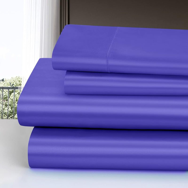 Homiest 3pcs Satin Sheets Set Luxury Silky Satin Bedding Set with Deep Pocket, 1 Fitted Sheet + 1 Flat Sheet + 1 Pillowcase (Twin Size, Periwinkle Blue) - Image 2