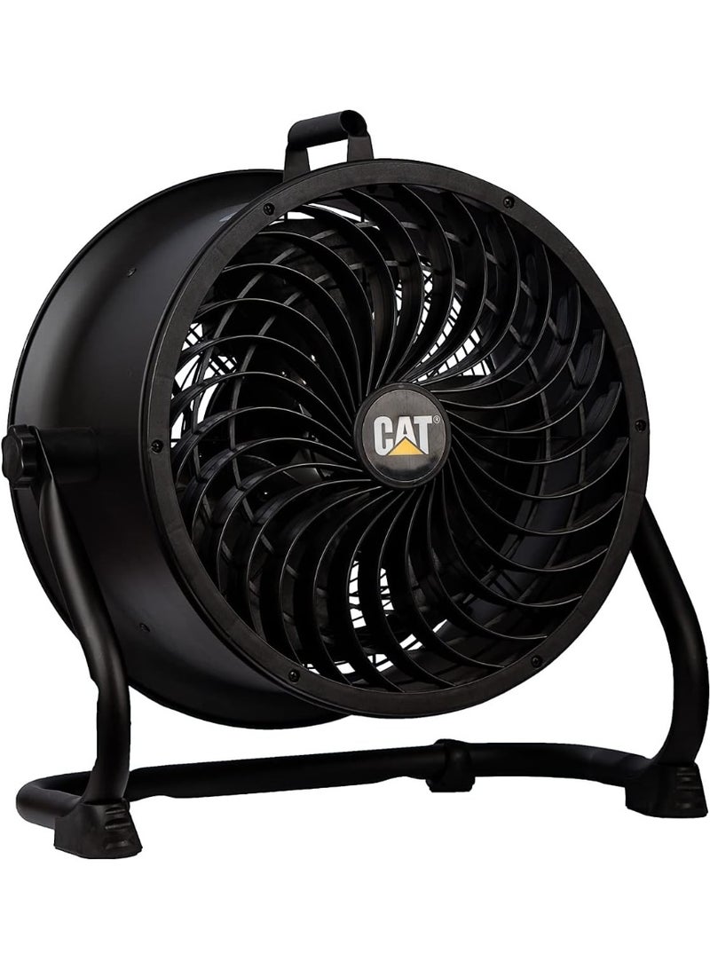 Catterpillar CAT by CATERPILLAR HVD-14AC 14" high-velocity drum air circulator fan with 360-degree pivoting head, metal housing, wall mountable, & dual ball bearing 4-speed motor CETL listed. For indoor use - Image 1