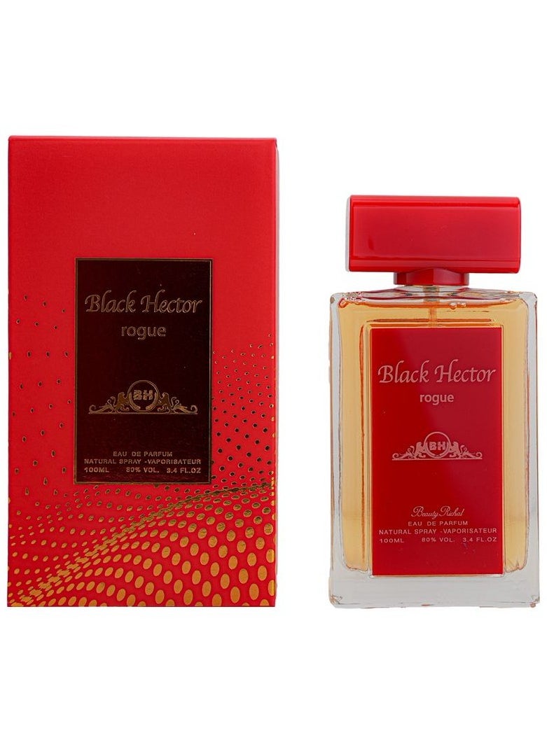 Beauty Richal Black Hector Rogue Eau de Parfum, Natural Spray, 100ml, Red 