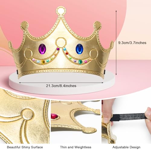 Hoedia 25PCS Foam Princess Crowns and Tiaras for Birthday Party Favors Hats DIY Prince Crown Kit Paper Tiara with Crystal Diamond Sticker - Image 5