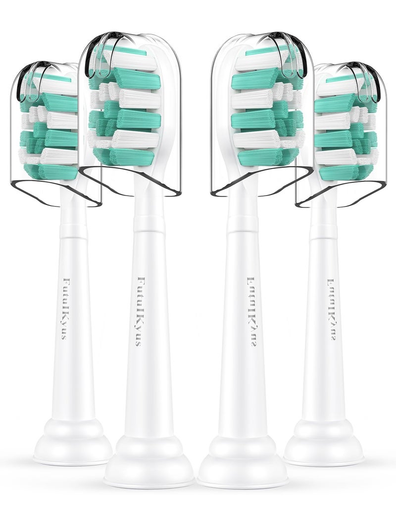 FutulkyUS Toothbrush Replacement Brush Heads for Philips Sonicare Electric Sonic Tooth Refill Clickon Head 4100 Plaque Control 4 Pack White
