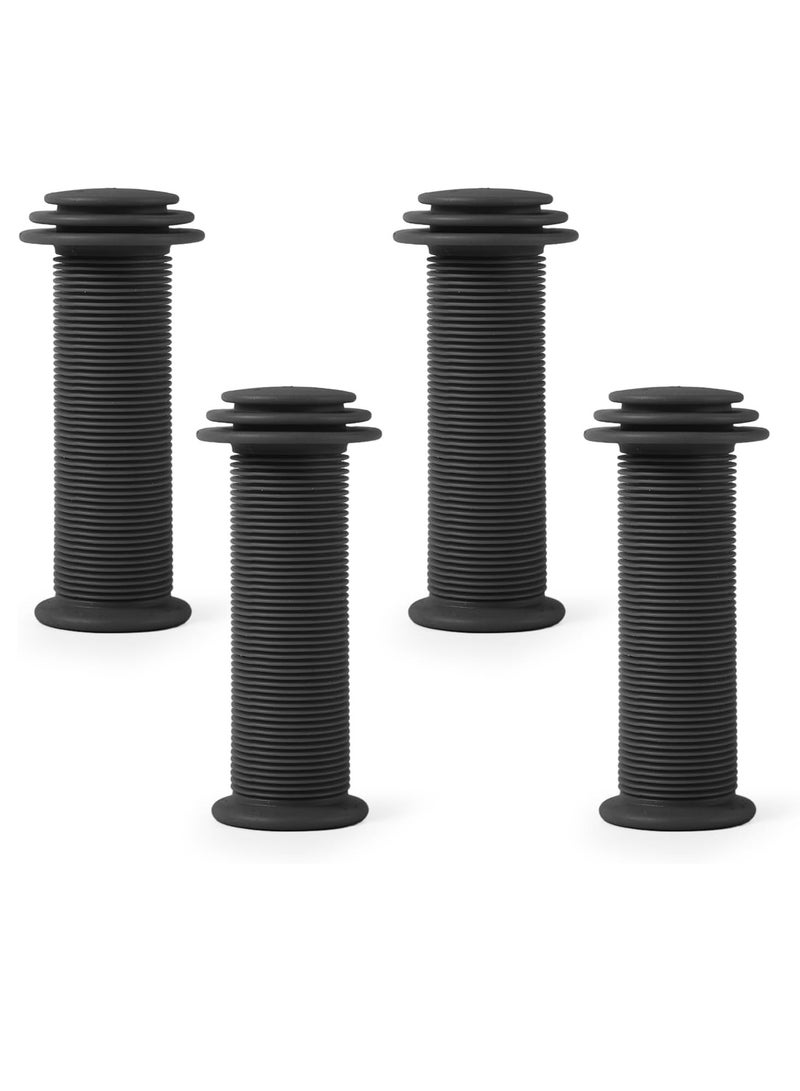 أوزيغالور 4 قطع مقابض مقابض دراجات للأطفال، مطاطية ناعمة، غير قابلة للانزلاق، لمختلف الدراجات، أسود. - Image 1