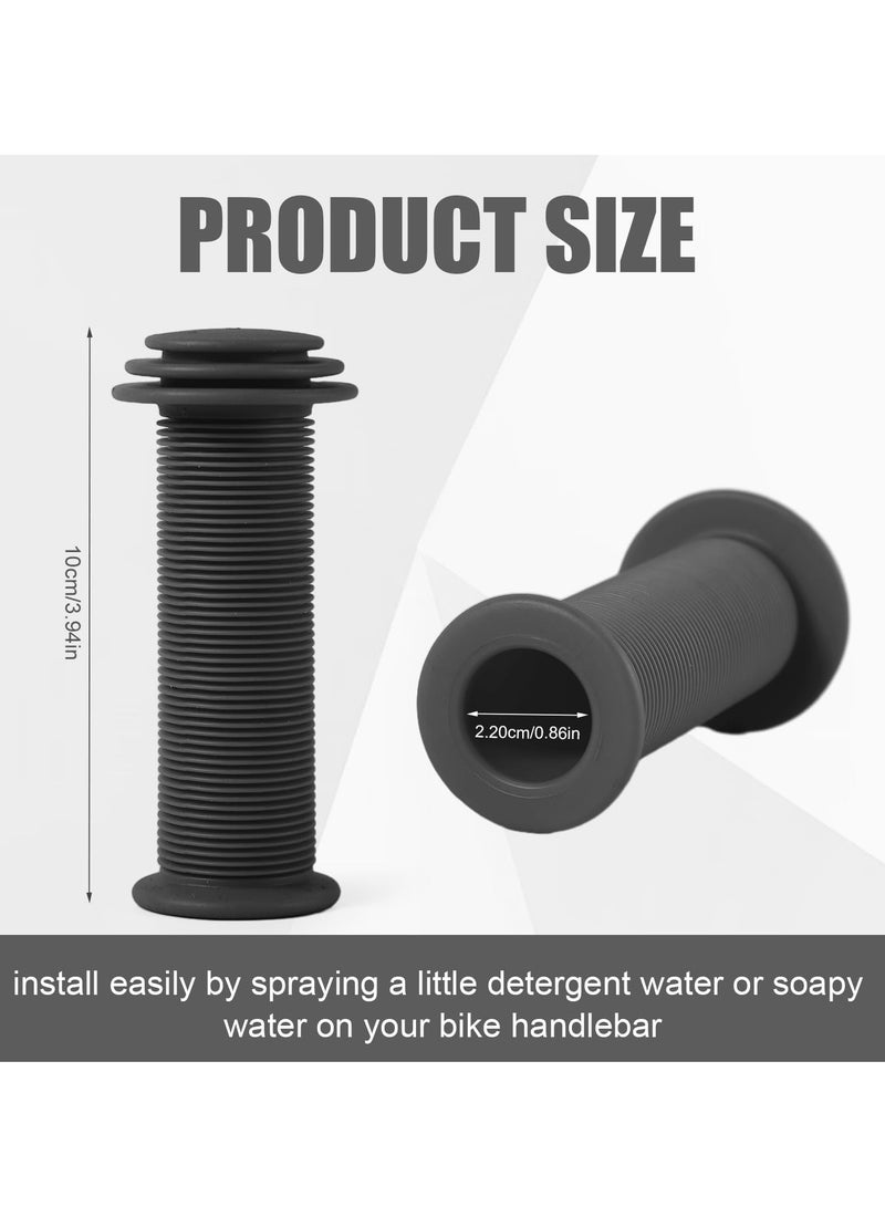 أوزيغالور 4 قطع مقابض مقابض دراجات للأطفال، مطاطية ناعمة، غير قابلة للانزلاق، لمختلف الدراجات، أسود. - Image 2