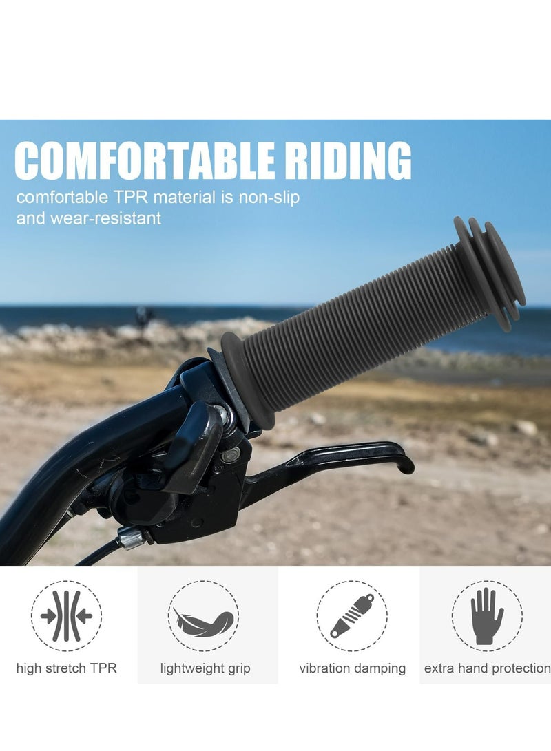 أوزيغالور 4 قطع مقابض مقابض دراجات للأطفال، مطاطية ناعمة، غير قابلة للانزلاق، لمختلف الدراجات، أسود. - Image 3