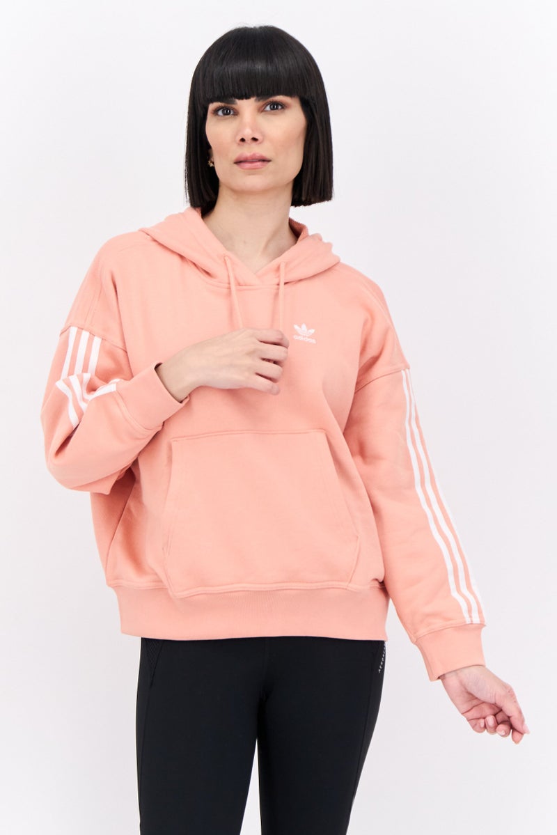 adidas Originals Women Sportswear Fit Long Sleeve Outdoor Hoodies, Peach - Image 1