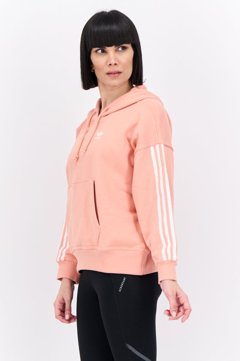 adidas Originals Women Sportswear Fit Long Sleeve Outdoor Hoodies, Peach - Image 2