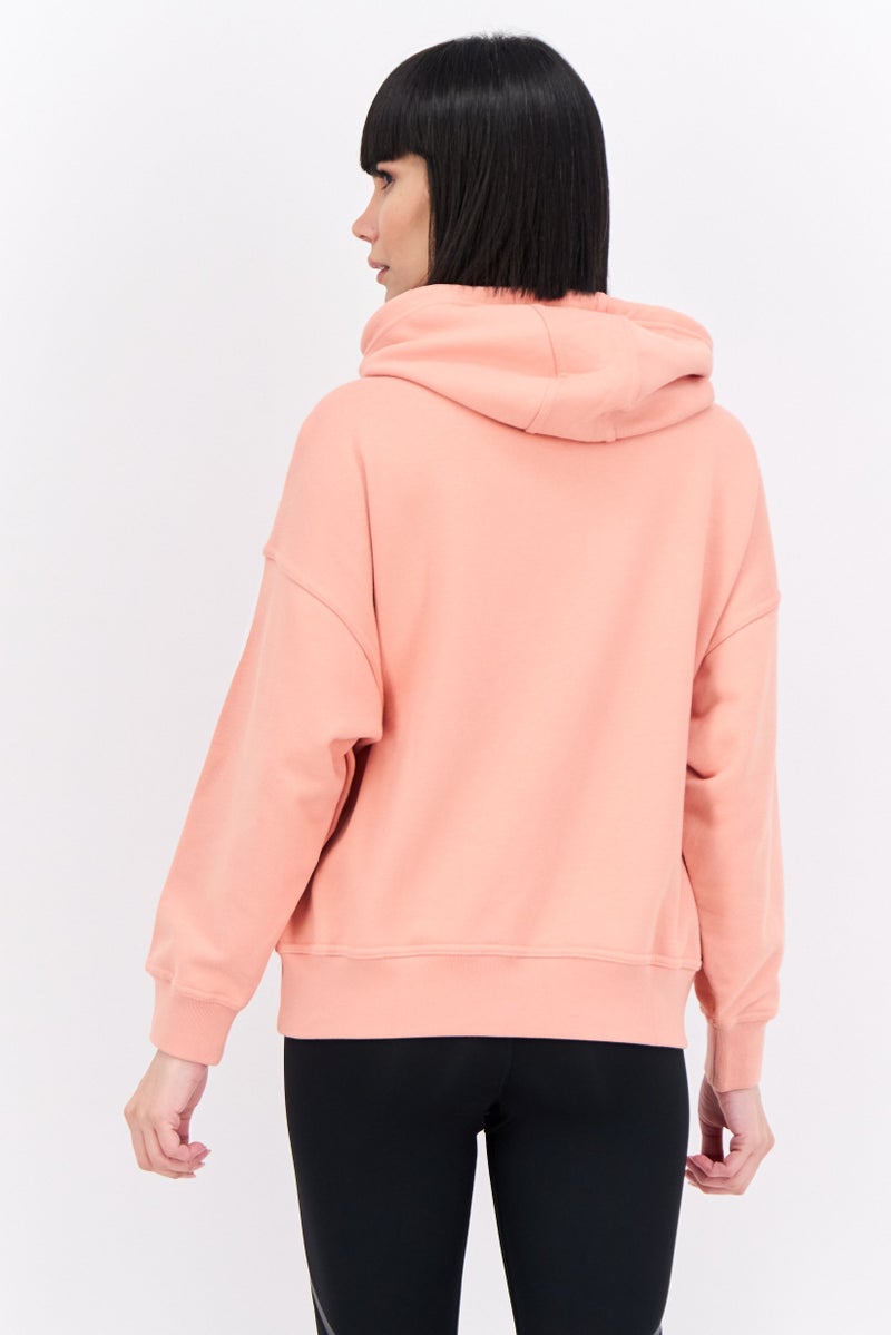 adidas Originals Women Sportswear Fit Long Sleeve Outdoor Hoodies, Peach - Image 3