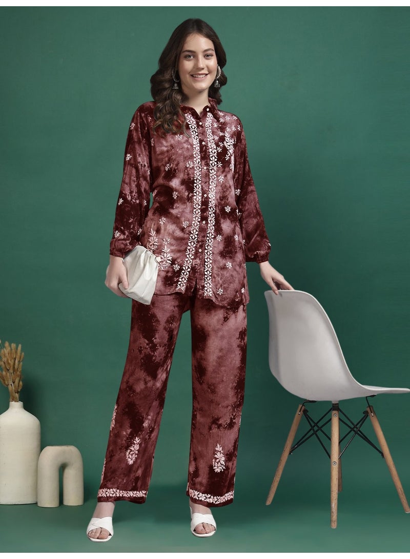 Alaya Women Hand Embroidered Chikankari Rayon Co-ord Set-AL4093KS - Image 3