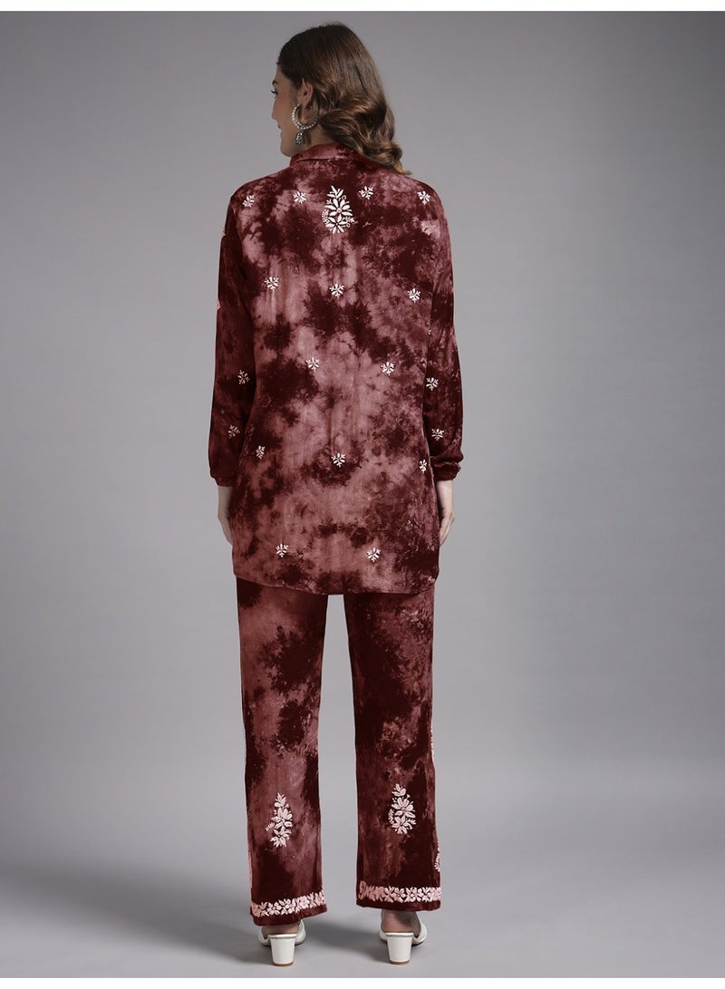 Alaya Women Hand Embroidered Chikankari Rayon Co-ord Set-AL4093KS - Image 2