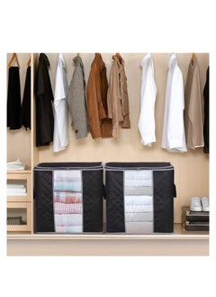 ULHYC 3 Pieces Large Capacity Sized Bags Clothes Storage Organizers Foldable,Durable,and Space-saving with See-Through Window and Carry Handles  - Image 3