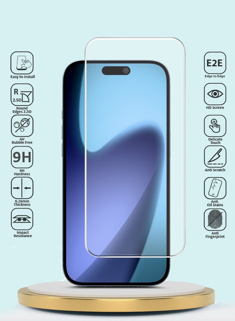 جيماكس حامية شاشة زجاجية مقواه مع حواف منحنية 9H 2.5D لجهاز أبل آيفون 17 إير 5G 2025 سلسلة GMAX المتميزة - شفافة - Image 2