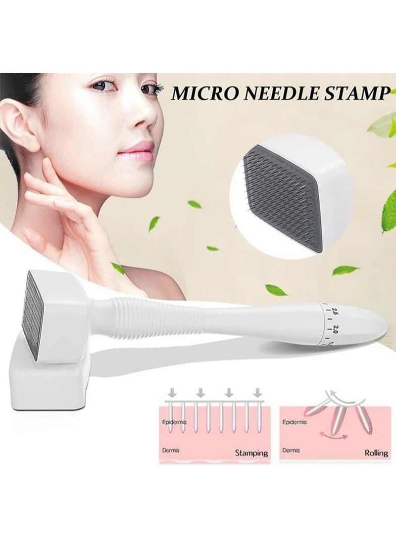 آيسيلي ختم جلد ميكرونيدلنج قابل للتعديل 0-3.0 مم - أداة احترافية للعناية بالبشرة بإبر ميكرونيدل من الفولاذ المقاوم للصدأ - ختم ديرما للوجه والشعر واللحية - أفضل بديل لأسطوانة الجلد - Image 2