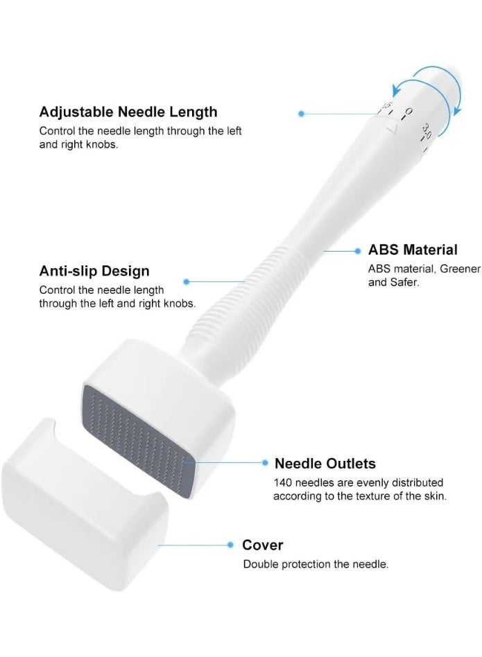 آيسيلي ختم جلد ميكرونيدلنج قابل للتعديل 0-3.0 مم - أداة احترافية للعناية بالبشرة بإبر ميكرونيدل من الفولاذ المقاوم للصدأ - ختم ديرما للوجه والشعر واللحية - أفضل بديل لأسطوانة الجلد - Image 5