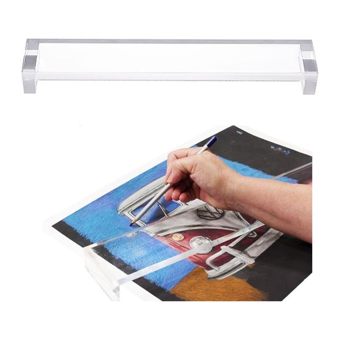 ARTIST LEANING BRIDGE HAND AND WRIST LEANING BRIDGE ACRYLIC USED FOR STEADY HAND PAINTING DRAWING SKETCHING TRANSPARENT 24 INCH