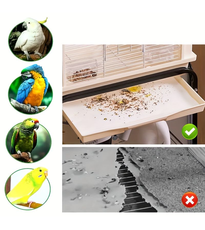 30pcs Leakproof Disposable Bird Cage Mats 10.63x14.96inch Absorbent Parrot Tray Liners Easy Clean Cage Accessories Suitable For All Bird Cages - Image 2