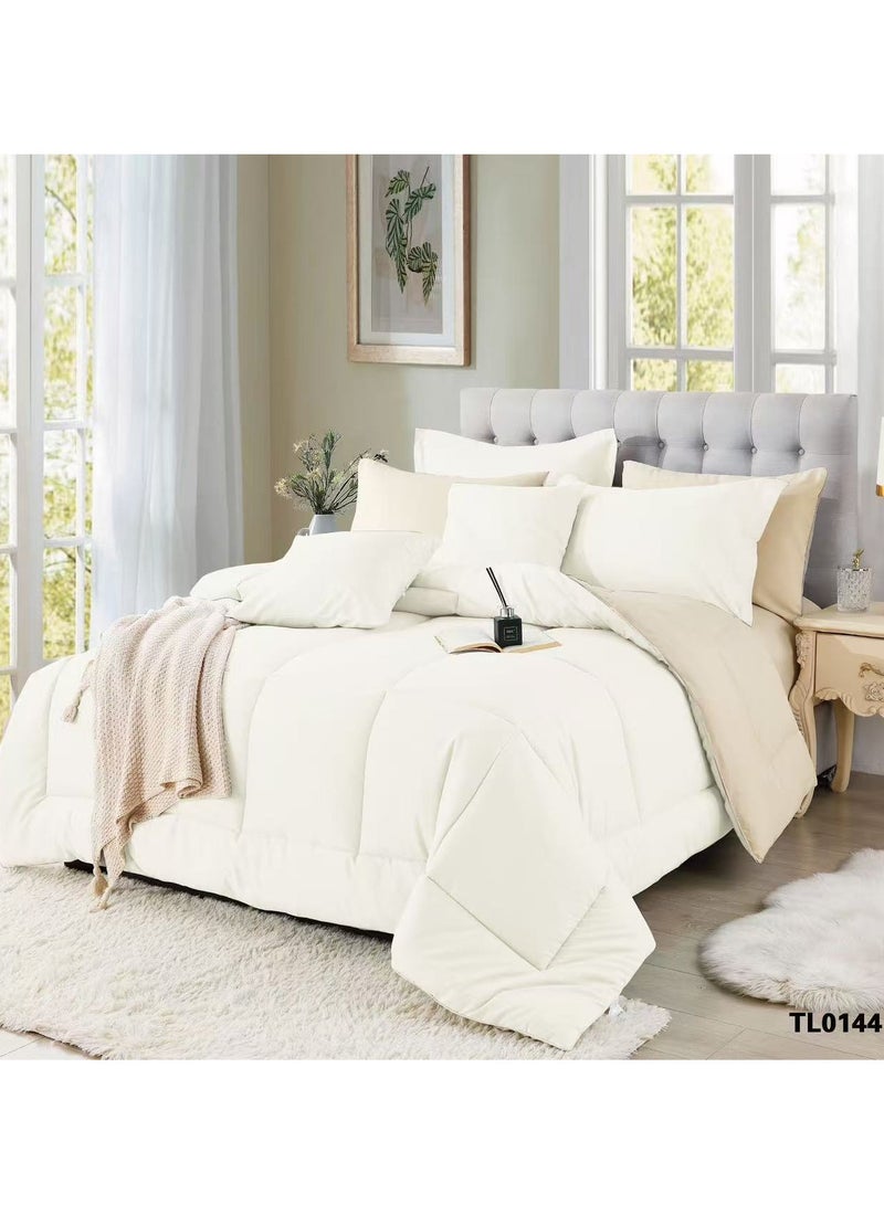 ShinyFlower Cotton Filling Comforter 5 Pieces Set ,Soft Microfiber Fabric,  Single Size 220x160 cm, Hotel Comforter - Image 1