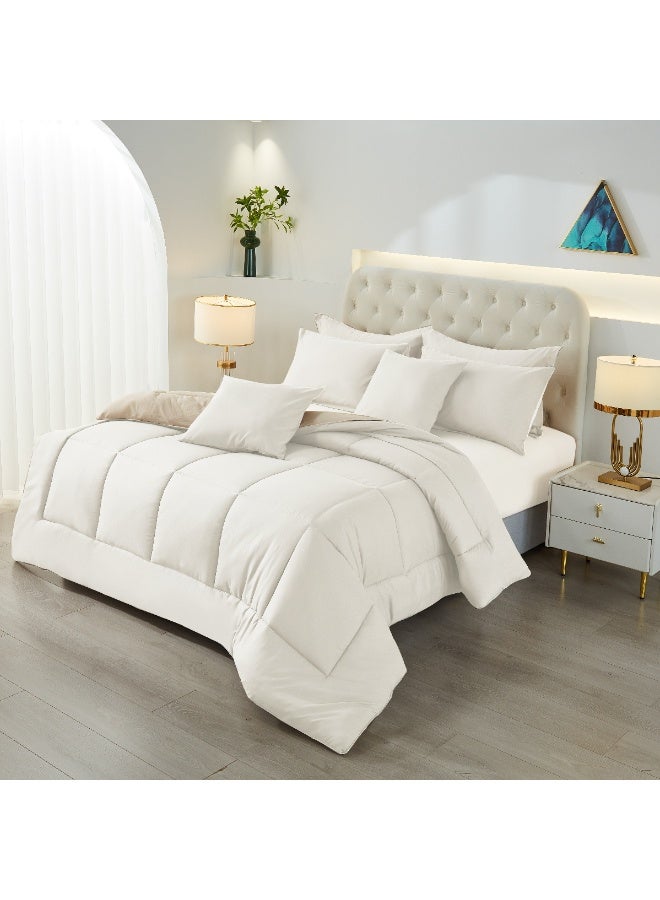 ShinyFlower Cotton Filling Comforter 5 Pieces Set ,Soft Microfiber Fabric,  Single Size 220x160 cm, Hotel Comforter - Image 2