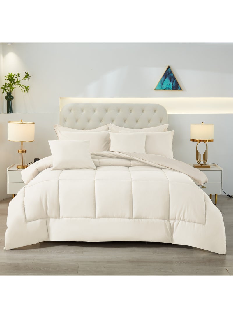 ShinyFlower Cotton Filling Comforter 5 Pieces Set ,Soft Microfiber Fabric,  Single Size 220x160 cm, Hotel Comforter - Image 3