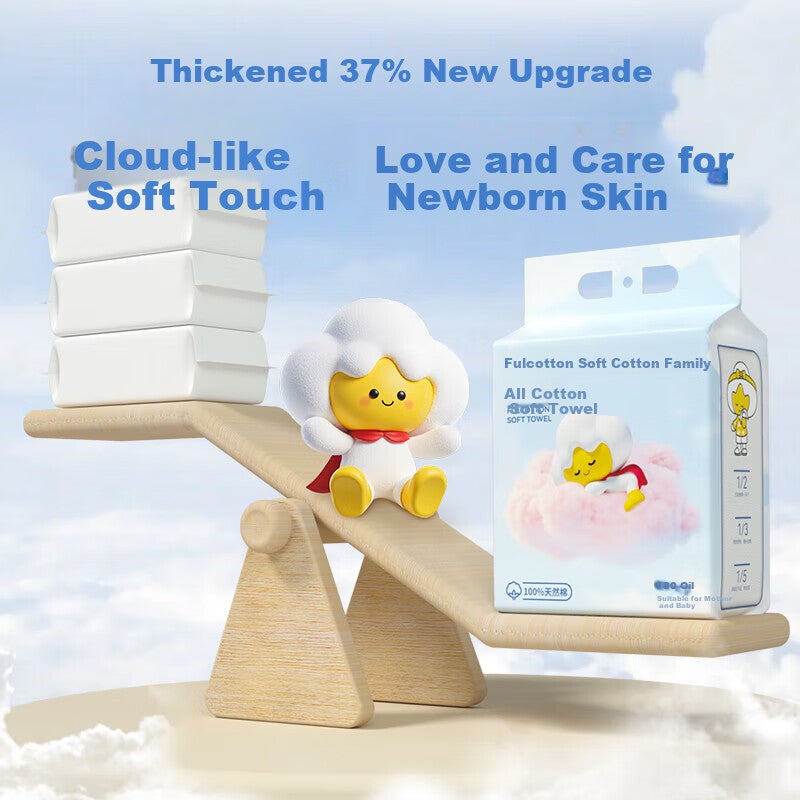 JD Jing Zao FulCotton Hanging Baby 100% Cotton Soft Towels, Disposable Thickened Face Wipes, 180 Sheets1 Pack - Image 5