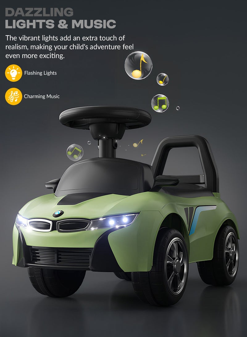 BAYBEE Streak Baby Ride on Car for Kids, Toddler Ride on Baby Car with Lights, Music, Backrest & Storage Space | Kids Push Car for Baby | Push Ride on Car for Kids Toddlers 1 to 3 Years Boys Girls Green - Image 4