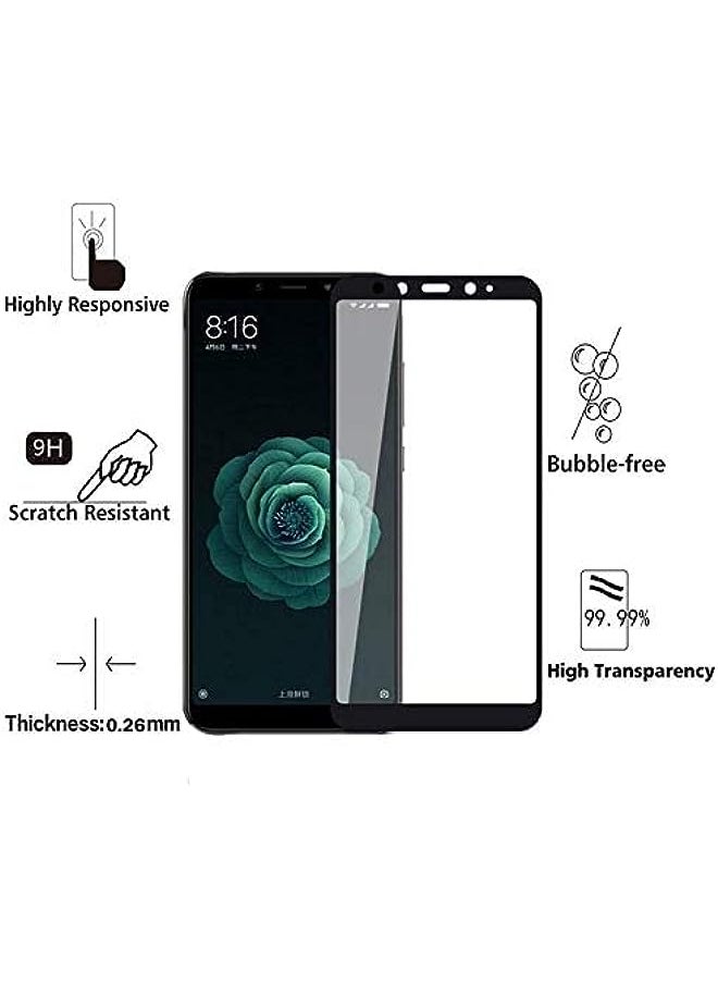 5D Tempered Glass for Xiaomi Mi A2 & Mi 6X Full Screen Protector - Black Frame