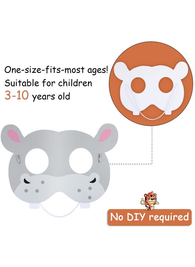 Blulu 16 Pcs Safari Animal Masks for Kids Jungle Zoo Animals Cartoon Masks for Woodland Animal Theme Birthday Party Decorations - Image 4