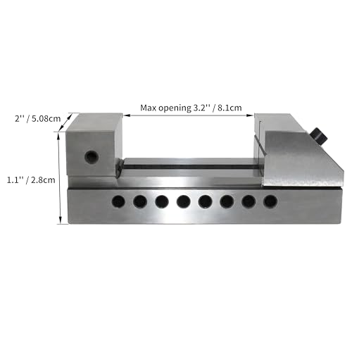 HFS 2" Precision Grinding Screwless Mini Insert Vise, Toolmaker Steel, Black Metallic - Image 2