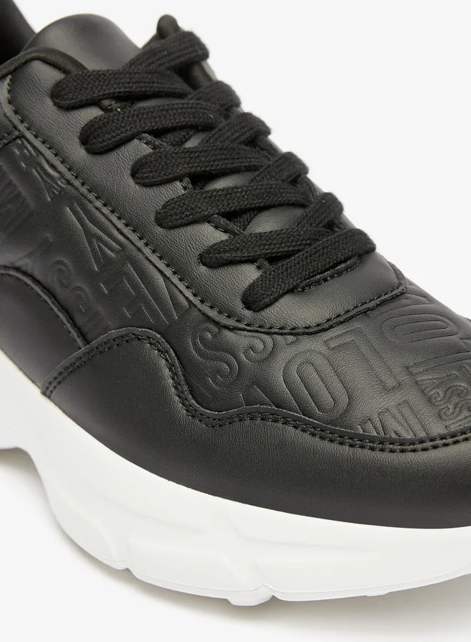 MISSY Women's Embossed Sneakers with Lace-Up Closure