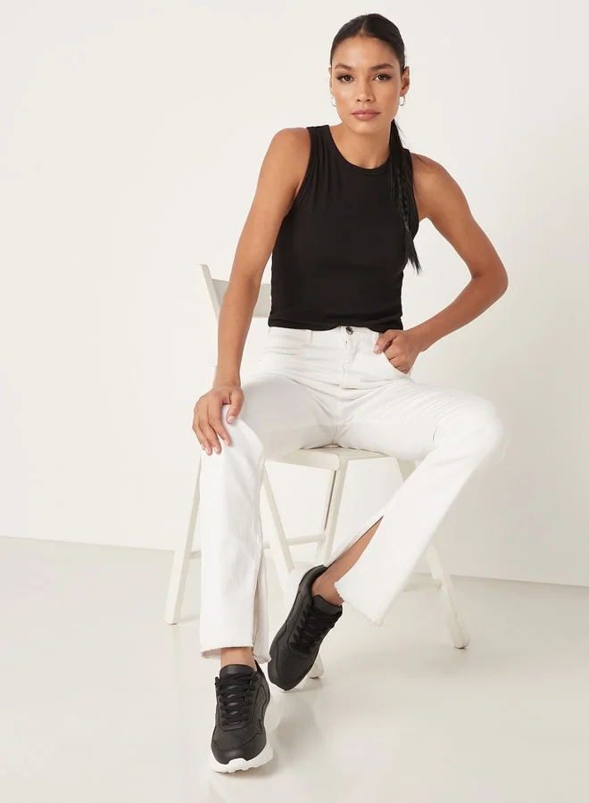 MISSY Women's Embossed Sneakers with Lace-Up Closure