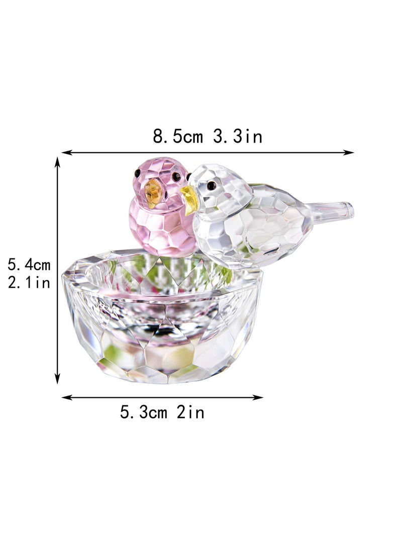 Excefore Crystal Bird Figurine Collectible Art Glass Animal Figurines Table Home Decor Figurine Craft Ornament - Image 2