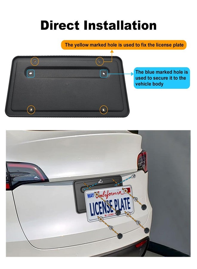 Aootf 109684400B Rear License Plate Holder for Tesla Model 3 and Model Y, Back Trunk Car Tag Bracket Frame with Screws Caps, Rear Plate Mounting Kit - Image 3