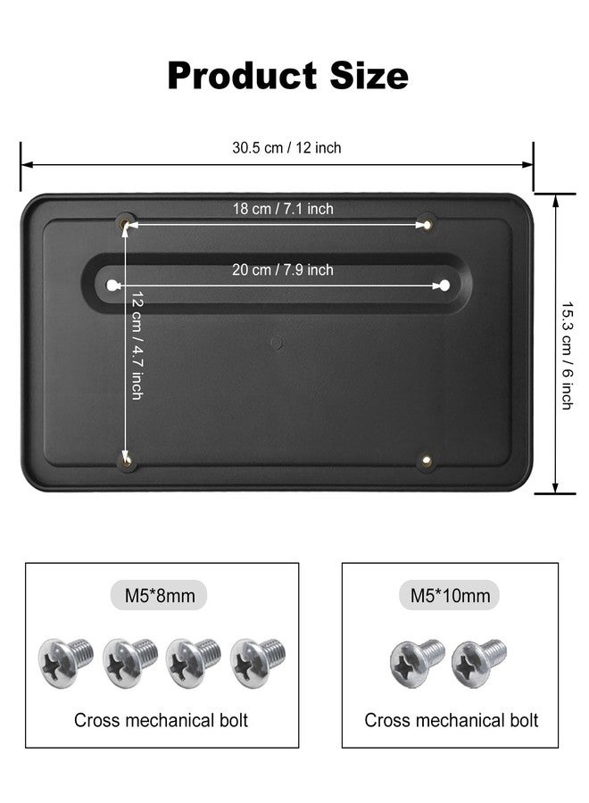 Aootf 109684400B Rear License Plate Holder for Tesla Model 3 and Model Y, Back Trunk Car Tag Bracket Frame with Screws Caps, Rear Plate Mounting Kit - Image 2